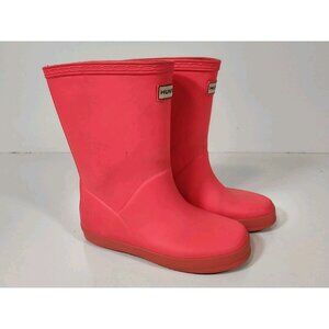 Hunter Kids First Classic Rain Boot Boy's 12/Girls 13 Neon Pink